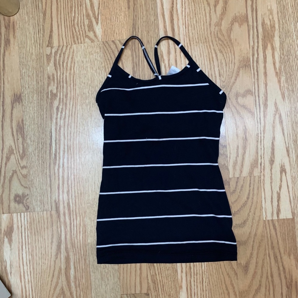 Ivivva Girls 8 B+W Striped Tank